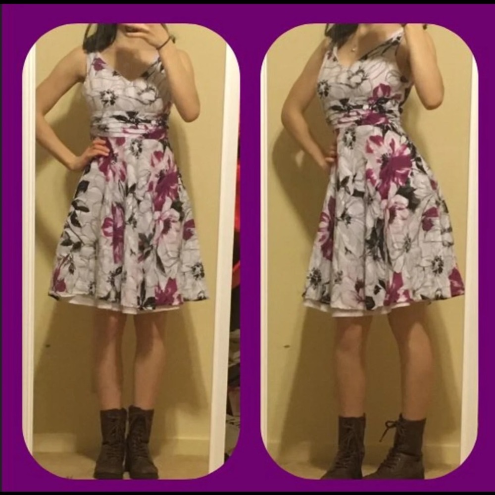 Robbie bee floral fit and flare dress